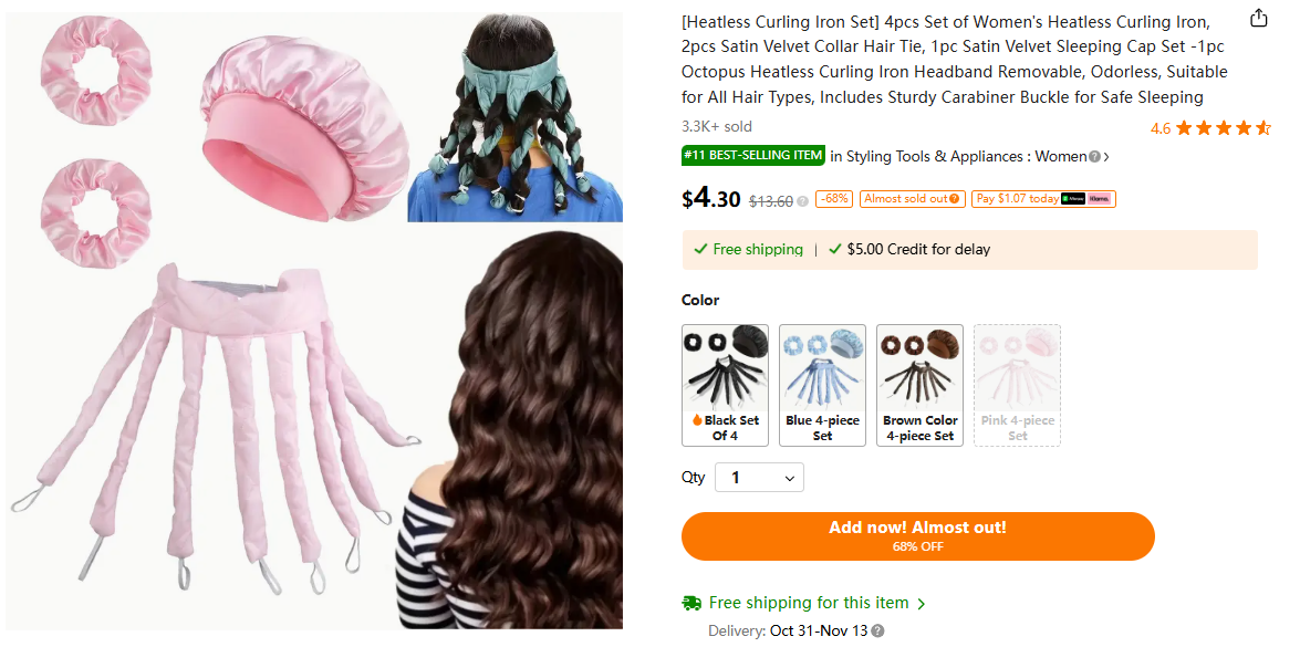 Heatless Curling Rod Headband